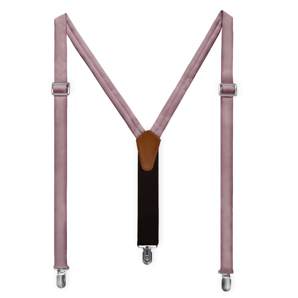 Azazie Vintage Mauve Suspenders - Full Front View - Knotty Tie Co.