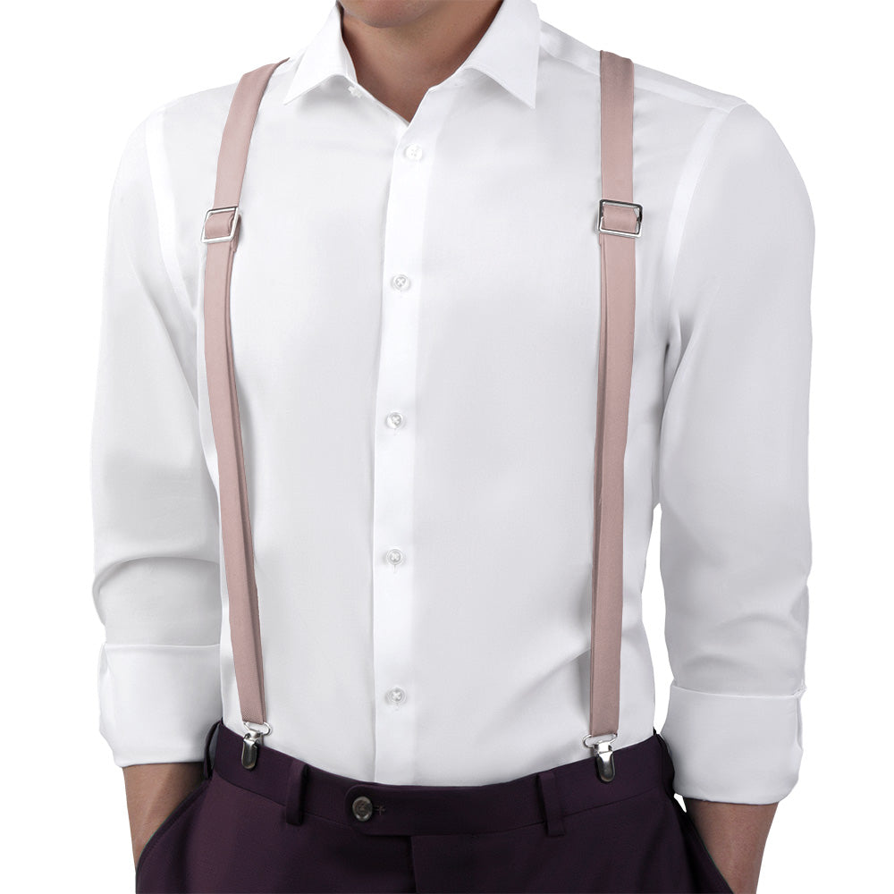 Azazie Vintage Rose Suspenders - On Model Back View - Knotty Tie Co.