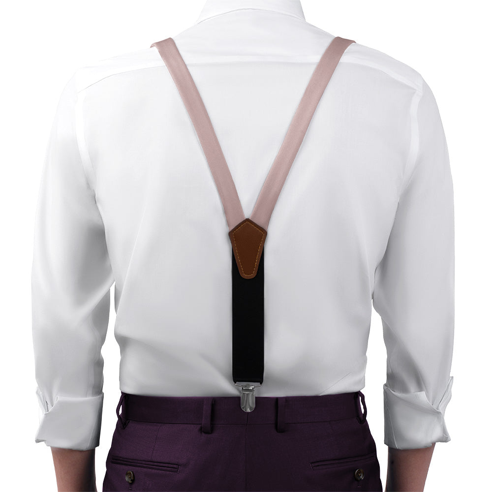 Azazie Vintage Rose Suspenders - On Model Front View - Knotty Tie Co.