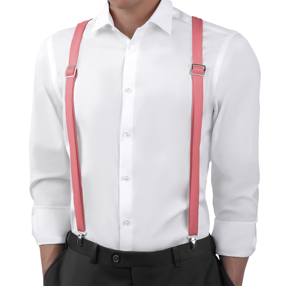 Azazie Watermelon Suspenders - On Model Back View - Knotty Tie Co.