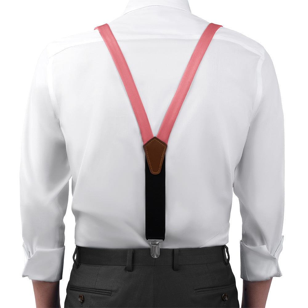 Azazie Watermelon Suspenders - On Model Front View - Knotty Tie Co.