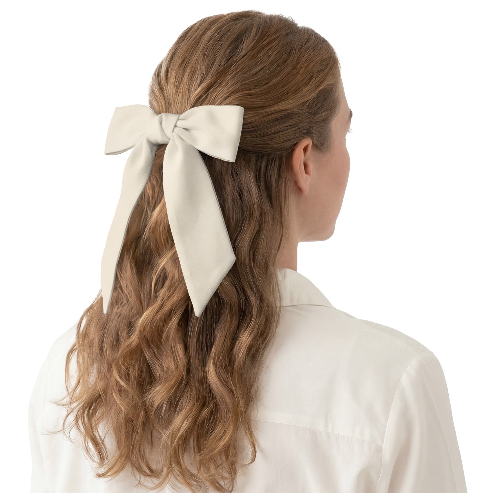 Azazie White Alabaster Hair Scarf - Hair Scarf - Knotty Tie Co.