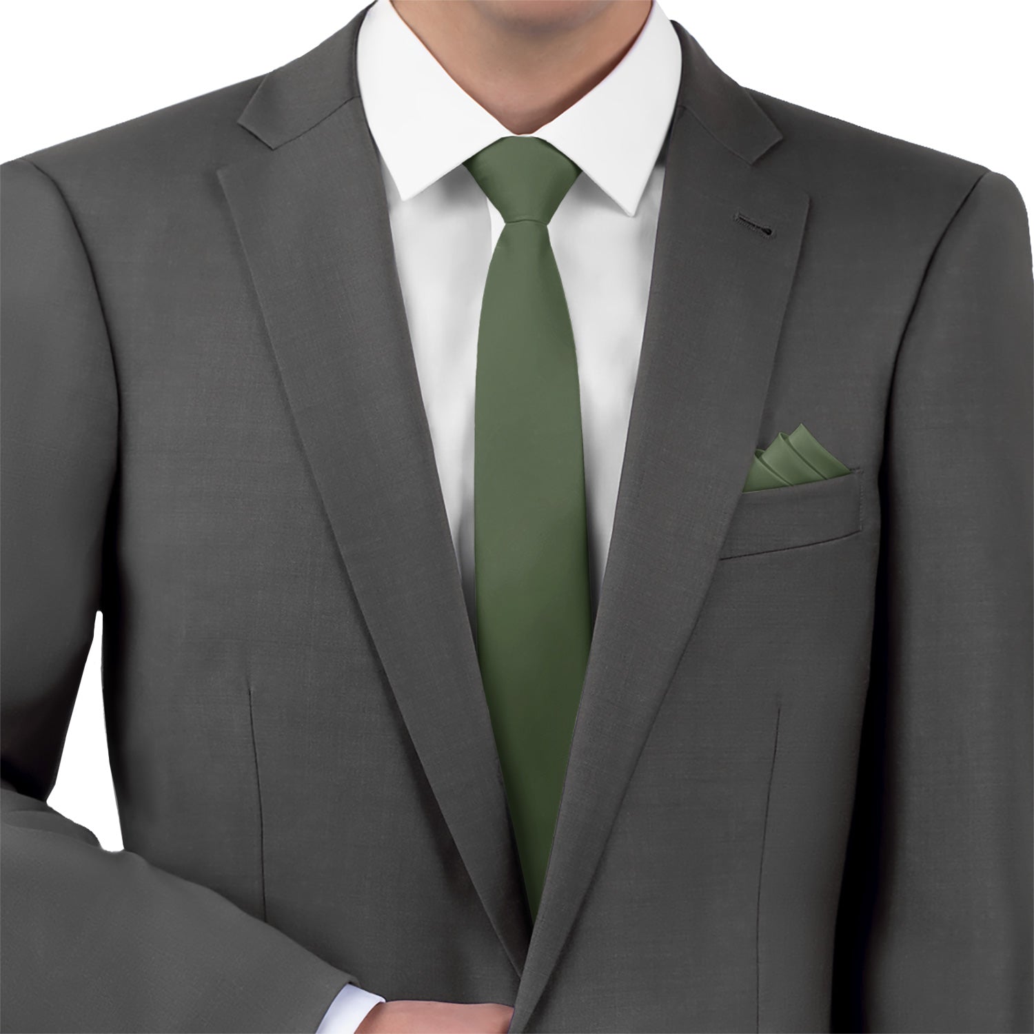 Azazie Willow Green Necktie - Matching Pocket Square - Knotty Tie Co.