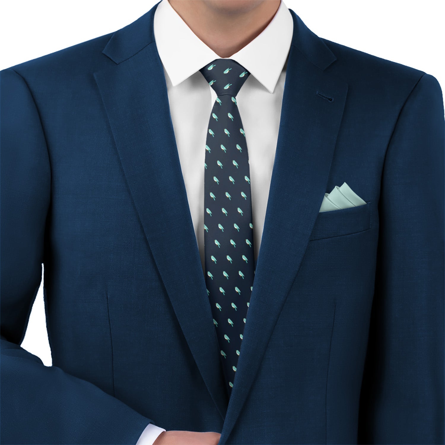 Baby Bird Necktie - Matching Pocket Square - Knotty Tie Co.