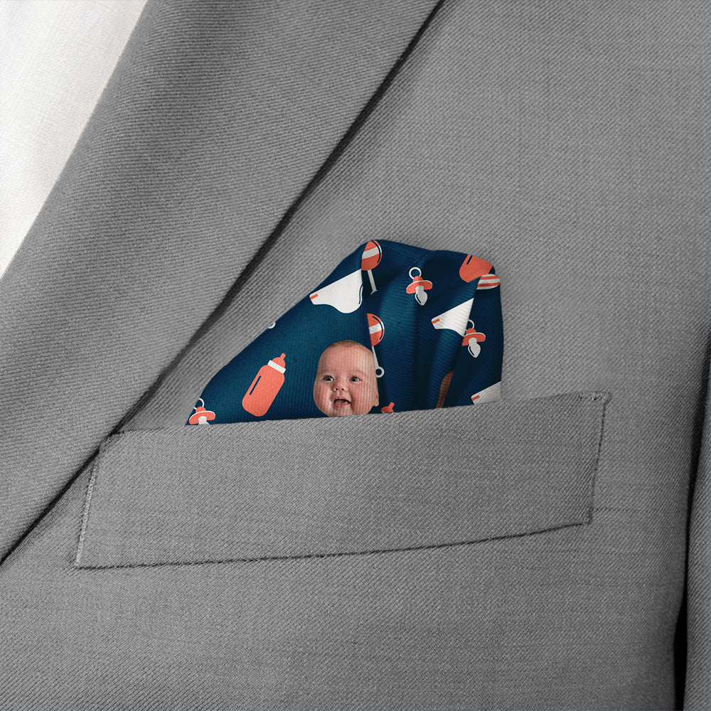 Baby Fever Photo Pocket Square - Wave Fold - Knotty Tie Co.