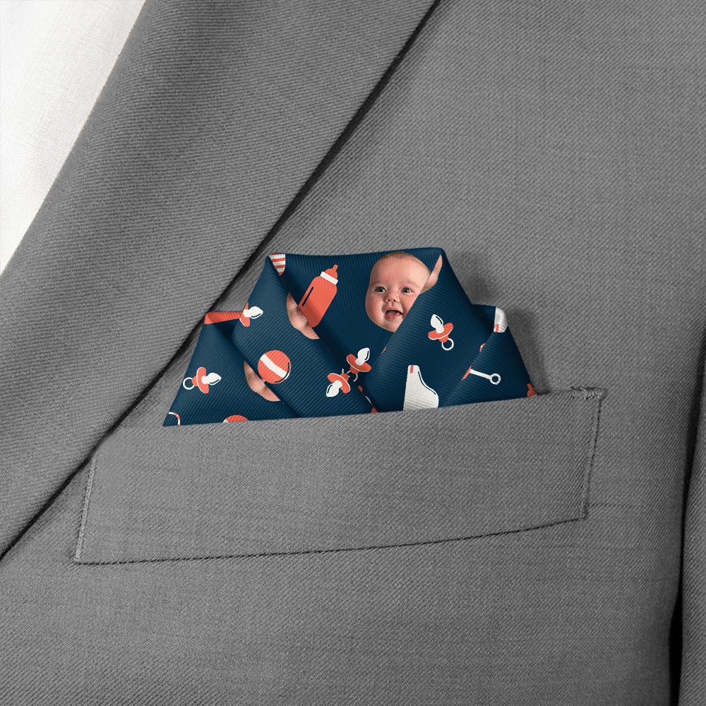 Baby Fever Photo Pocket Square - Scalloped Fold - Knotty Tie Co.
