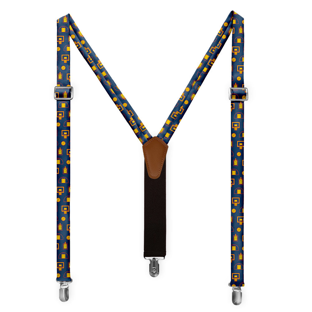 Backcourt Basketball Suspenders - Full Front View - Knotty Tie Co.