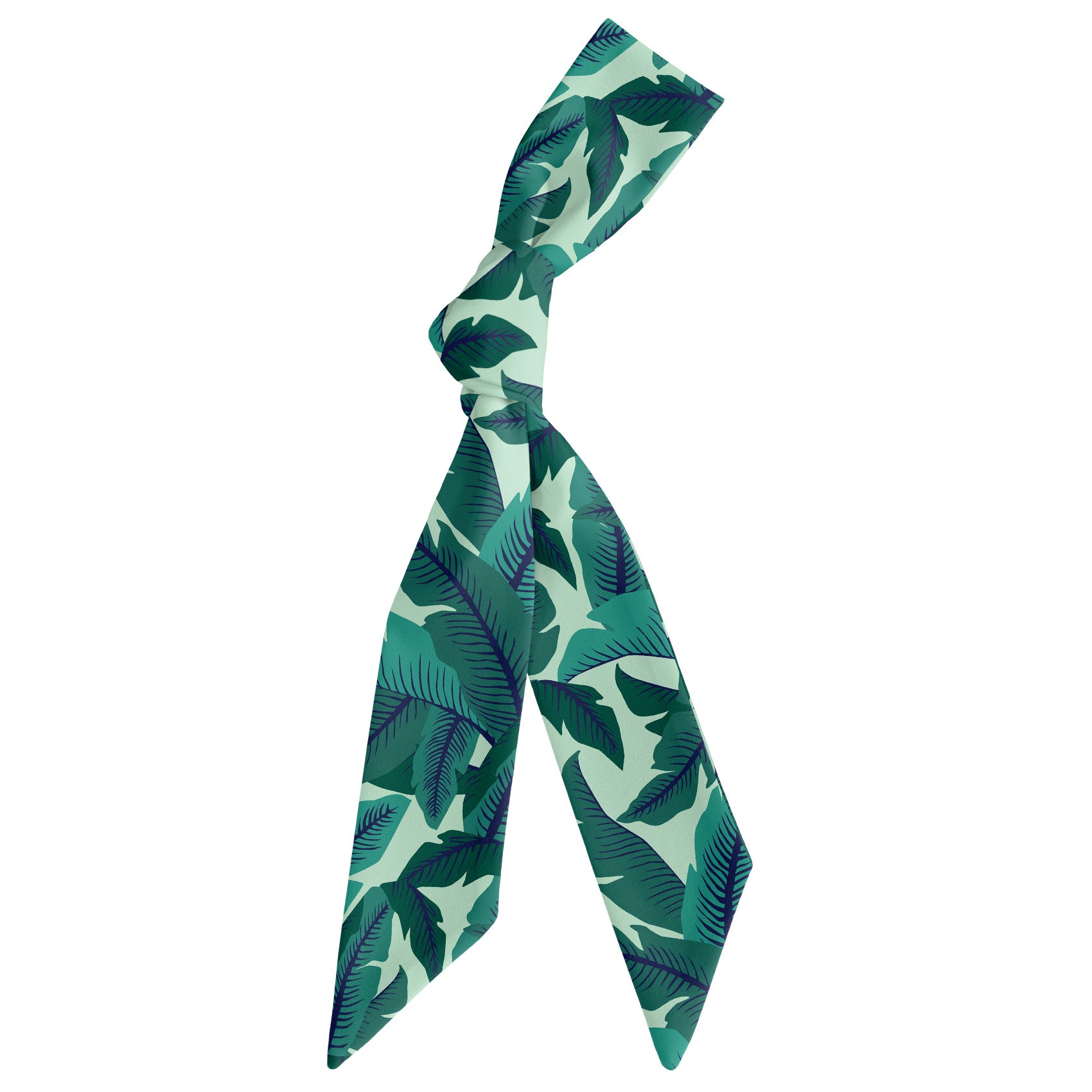 Banana Leaves Hair Scarf - Scarf Tied Into Knot - Knotty Tie Co.