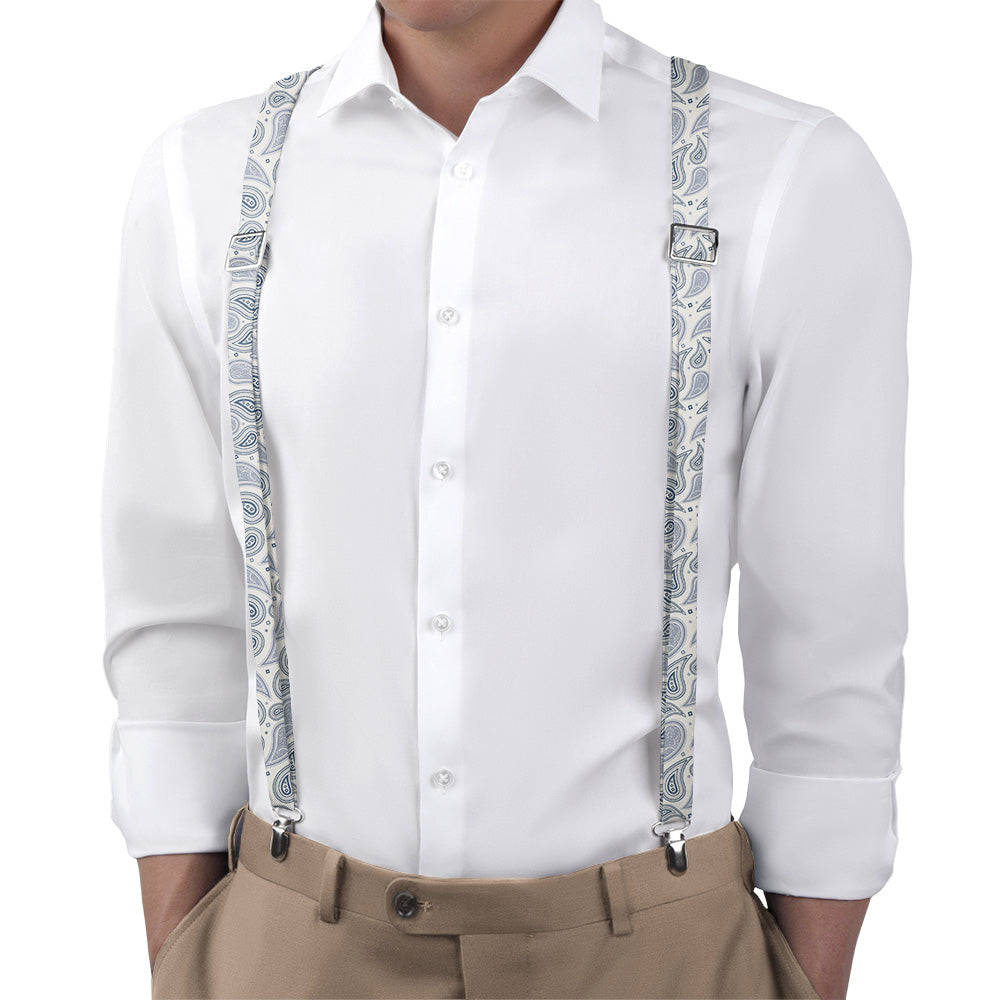 Bandana Paisley Suspenders - On Model Back View - Knotty Tie Co.