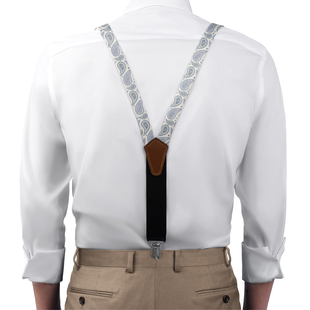 Bandana Paisley Suspenders - On Model Front View - Knotty Tie Co.