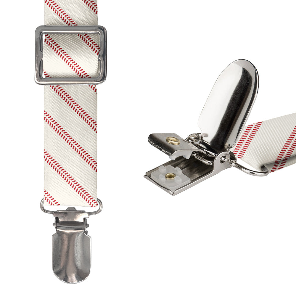 Baseball Stripe Suspenders - Hardware and Strap - Knotty Tie Co.