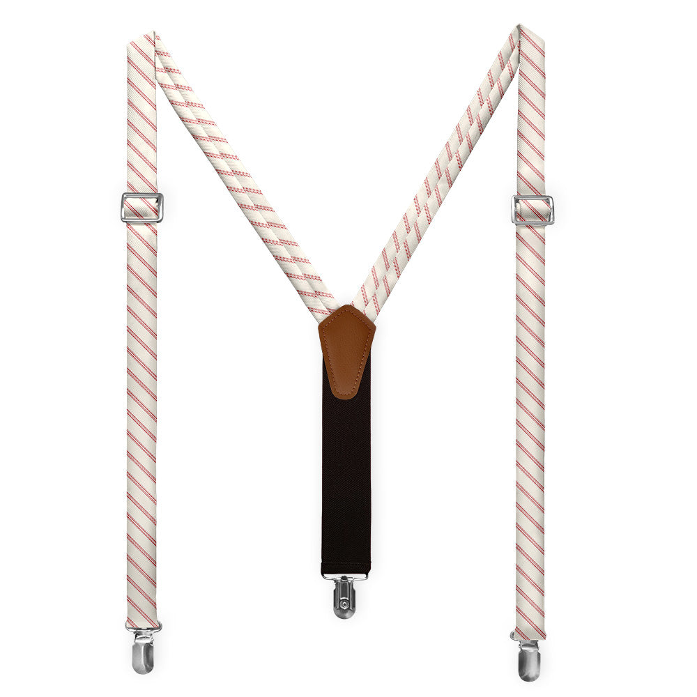 Baseball Stripe Suspenders - Full Front View - Knotty Tie Co.