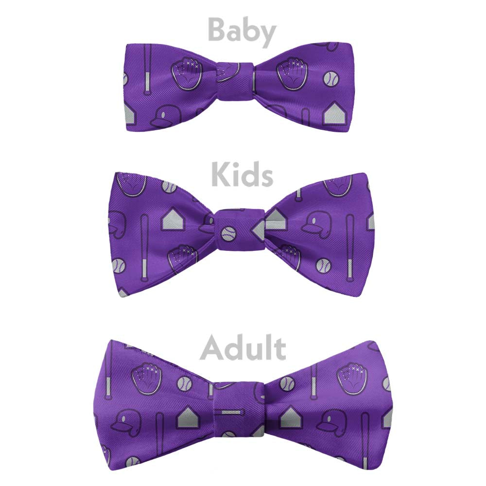 Bases Loaded Baseball Bow Tie - Bow Sizes - Knotty Tie Co.