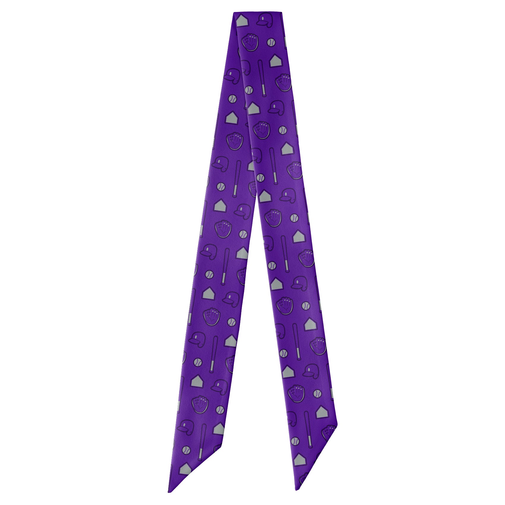 Bases Loaded Baseball Hair Scarf - Full View of Hair Scarf - Knotty Tie Co.