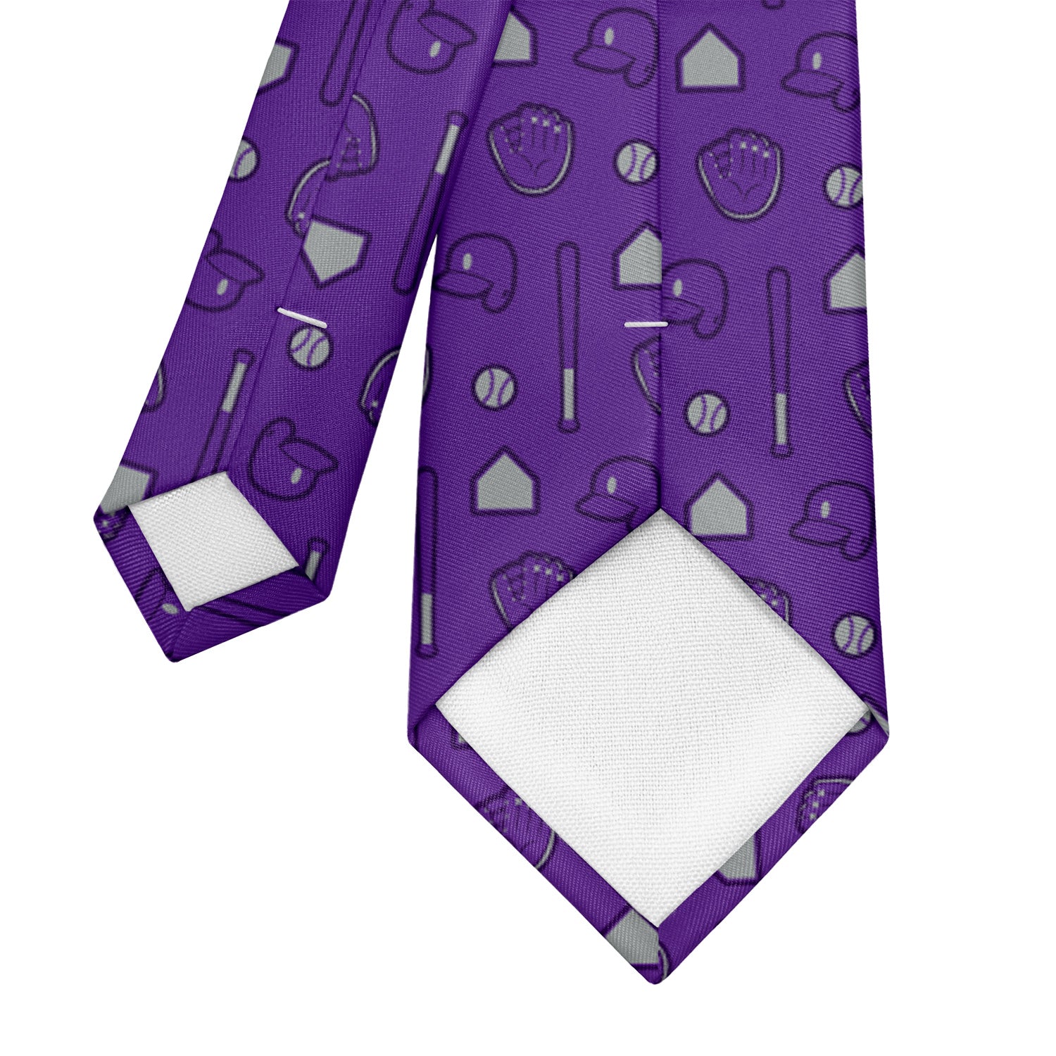 Bases Loaded Baseball Necktie 4 Tipping - Knotty Tie Co.