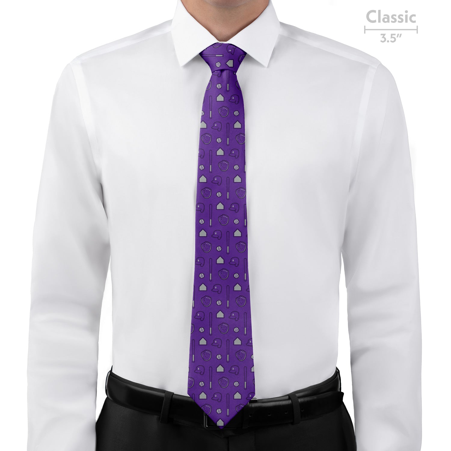 Bases Loaded Baseball Necktie 8 Classic - Knotty Tie Co.