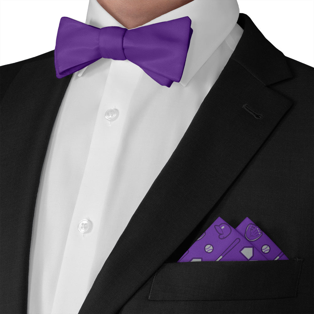 Bases Loaded Baseball Pocket Square 3 Matching Bow Tie - Knotty Tie Co.