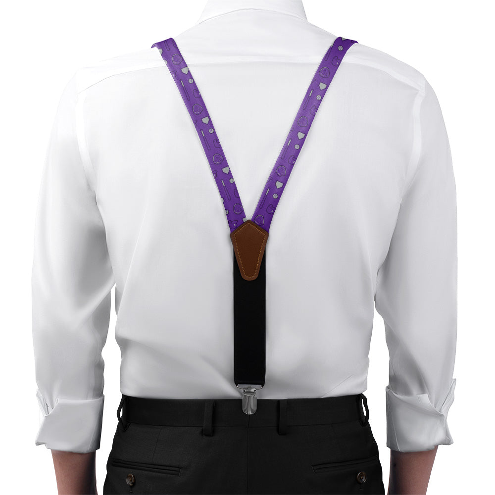 Bases Loaded Baseball Suspenders - On Model Front View - Knotty Tie Co.