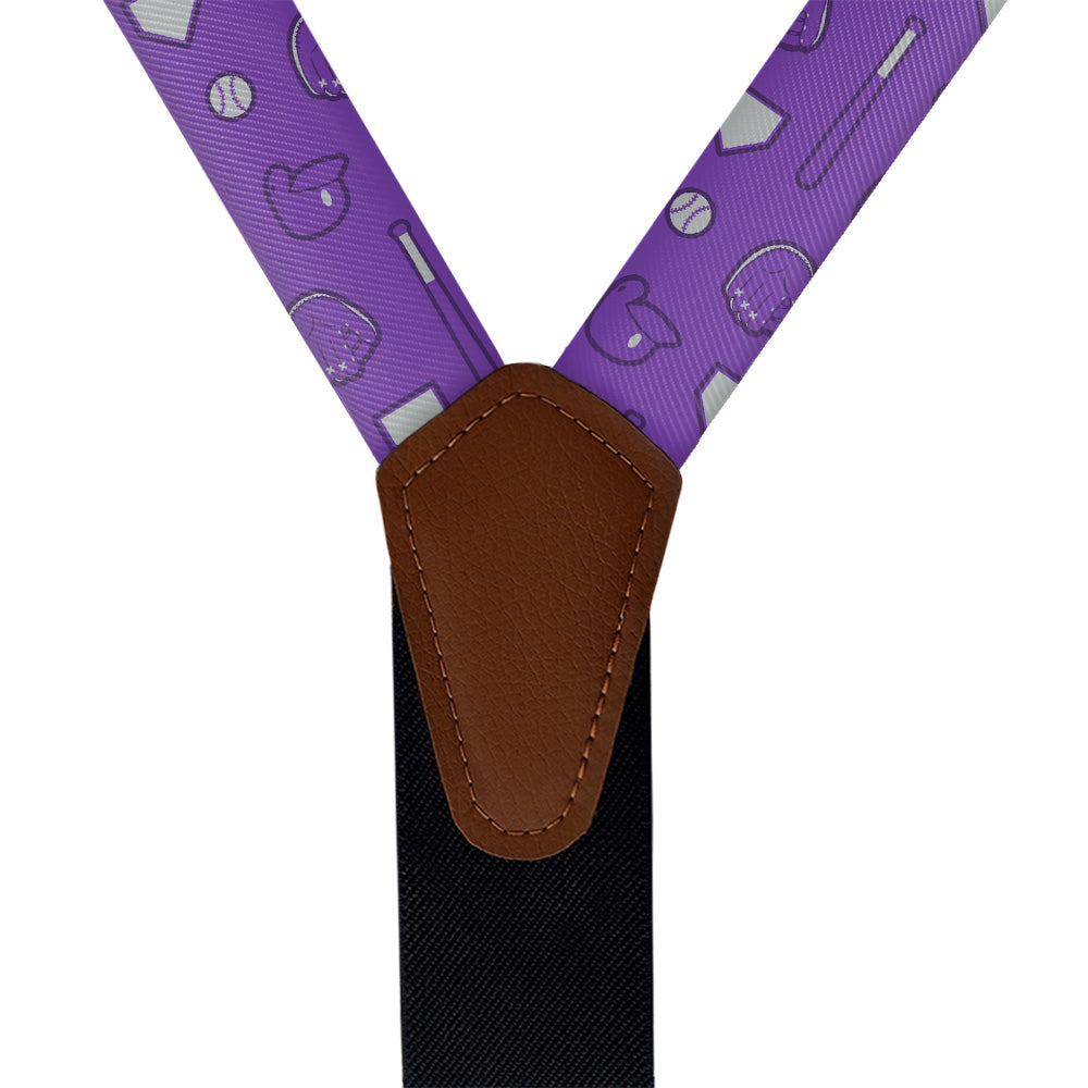 Bases Loaded Baseball Suspenders - Vegan Leather Y-Back - Knotty Tie Co.