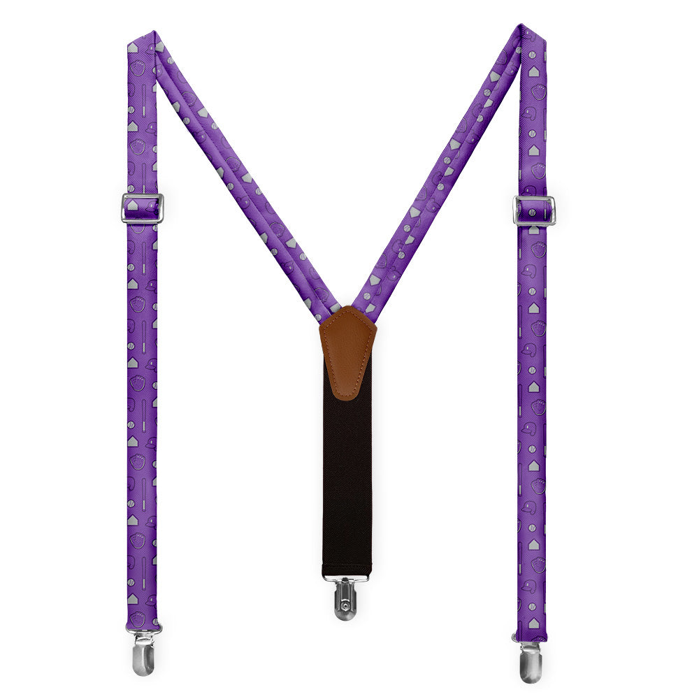 Bases Loaded Baseball Suspenders - Full Front View - Knotty Tie Co.