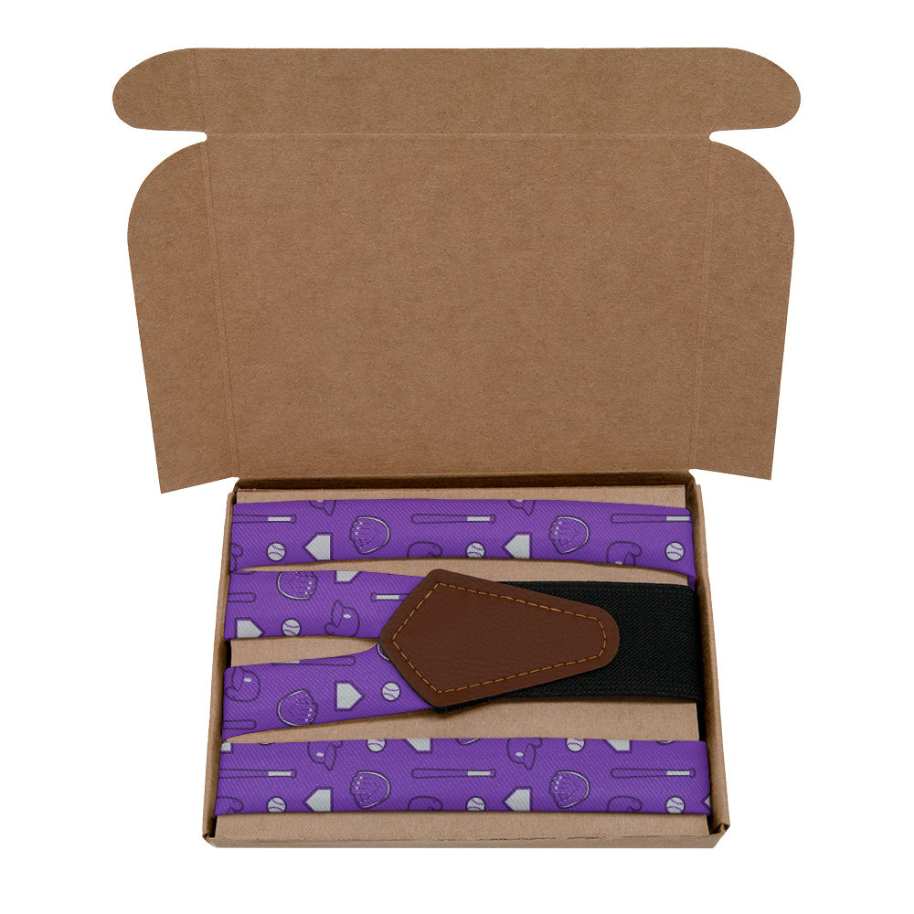 Bases Loaded Baseball Suspenders - Kraft Gift Box Packaging - Knotty Tie Co.