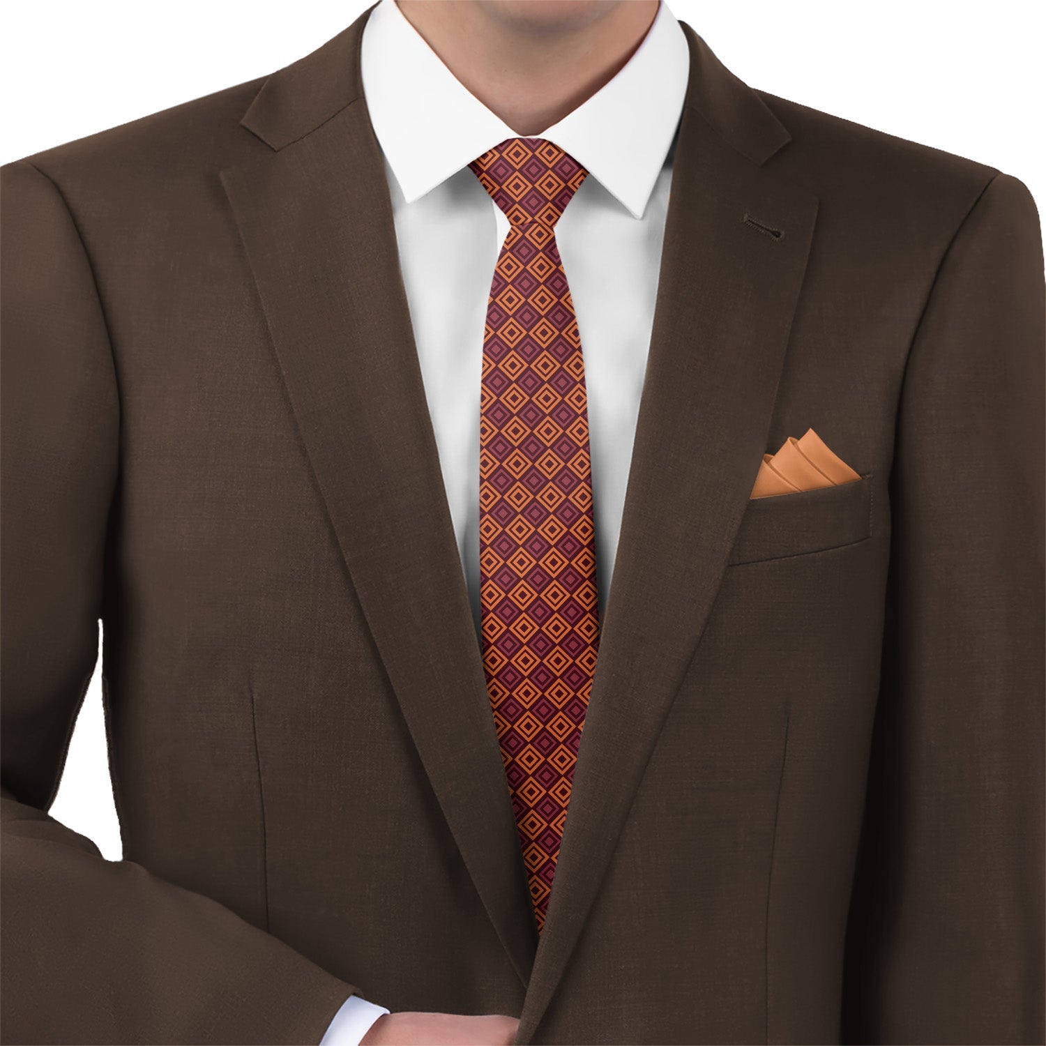 Basil Geometric Necktie - Matching Pocket Square - Knotty Tie Co.