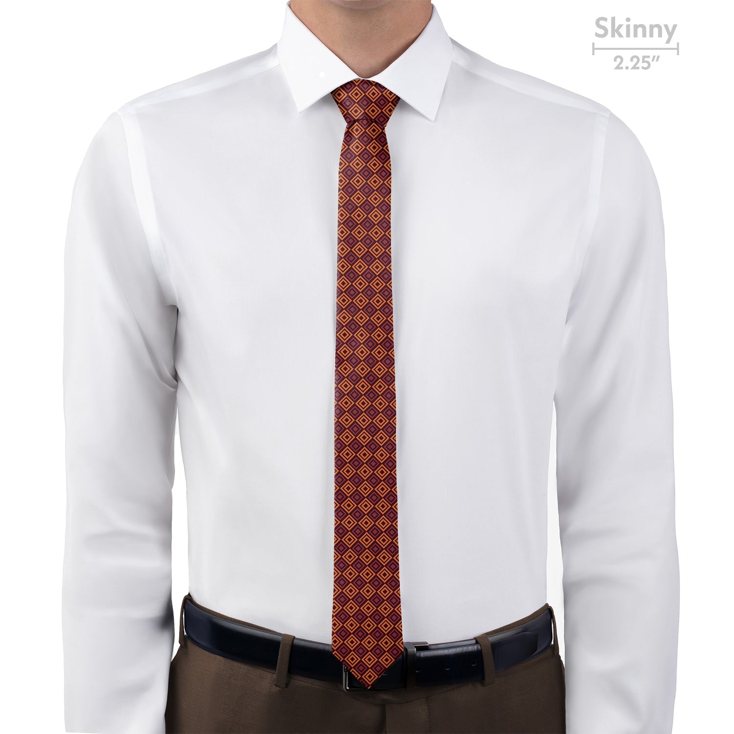 Basil Geometric Necktie - Skinny - Knotty Tie Co.