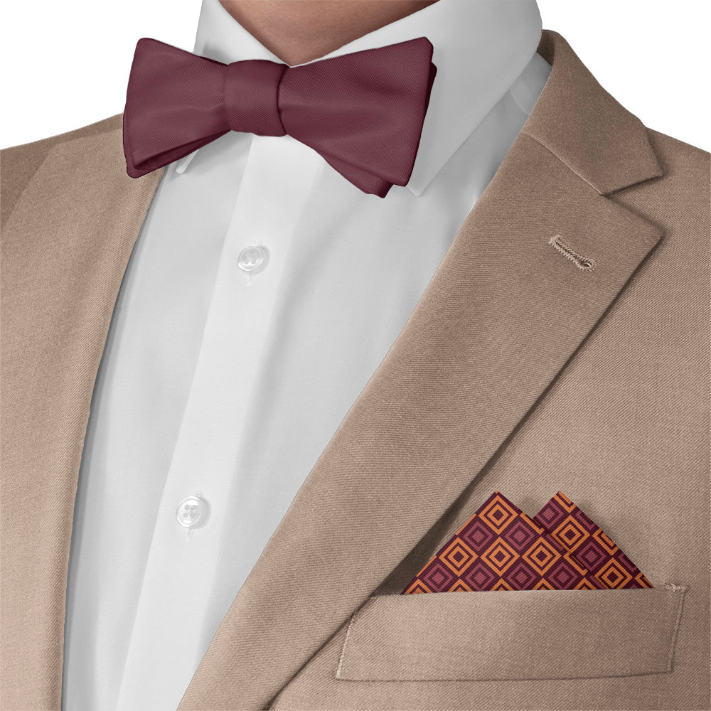Basil Geometric Pocket Square - Matching Bow Tie - Knotty Tie Co.