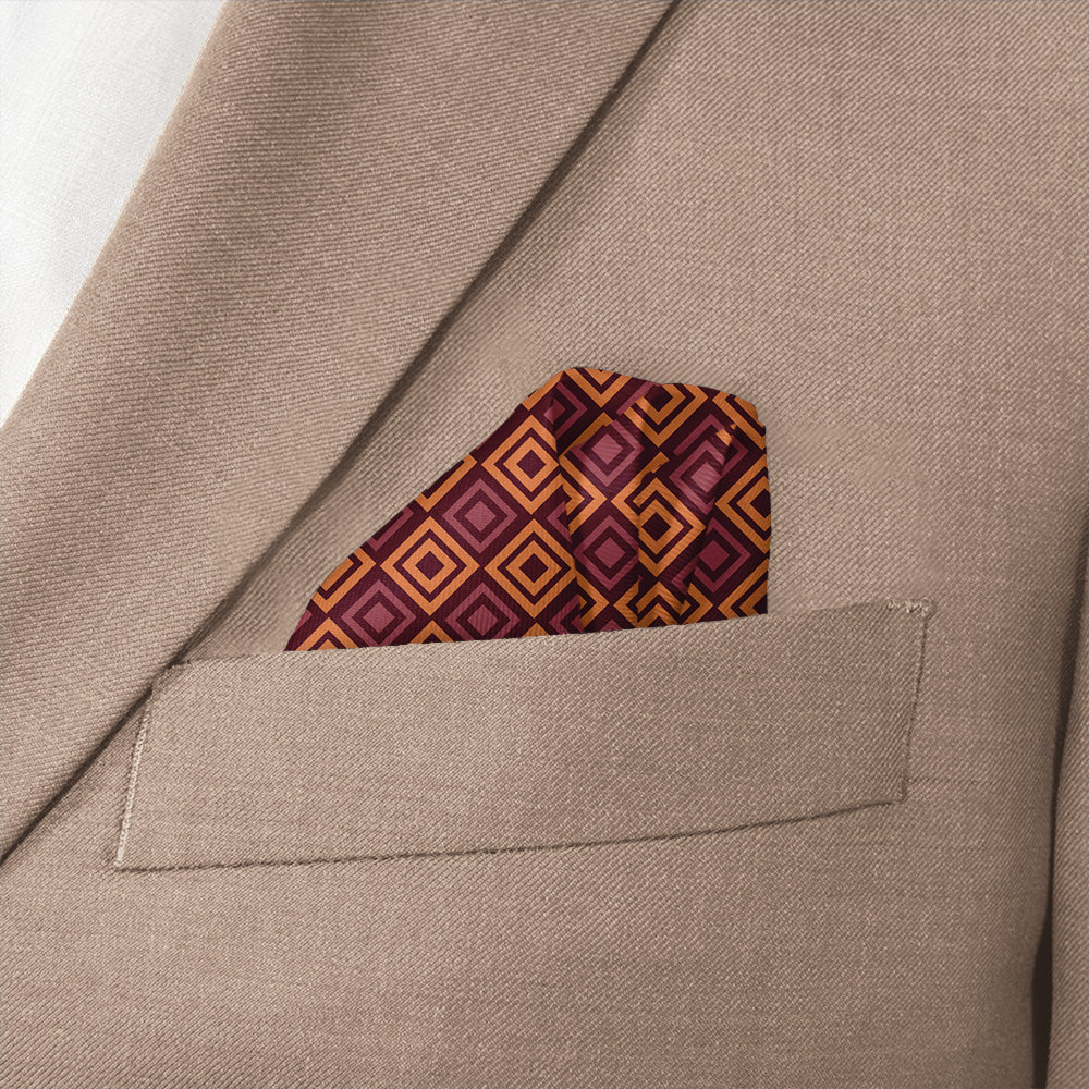Basil Geometric Pocket Square - Wave Fold - Knotty Tie Co.