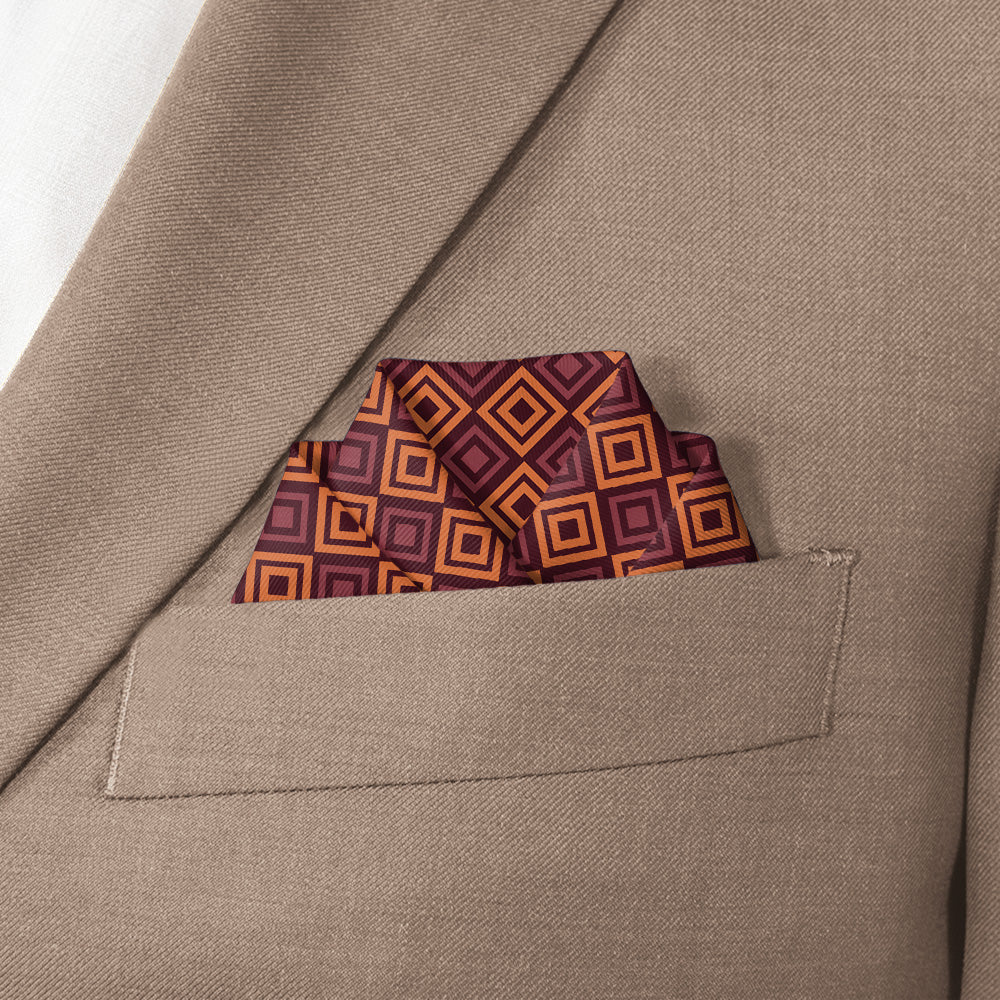 Basil Geometric Pocket Square - Scalloped Fold - Knotty Tie Co.