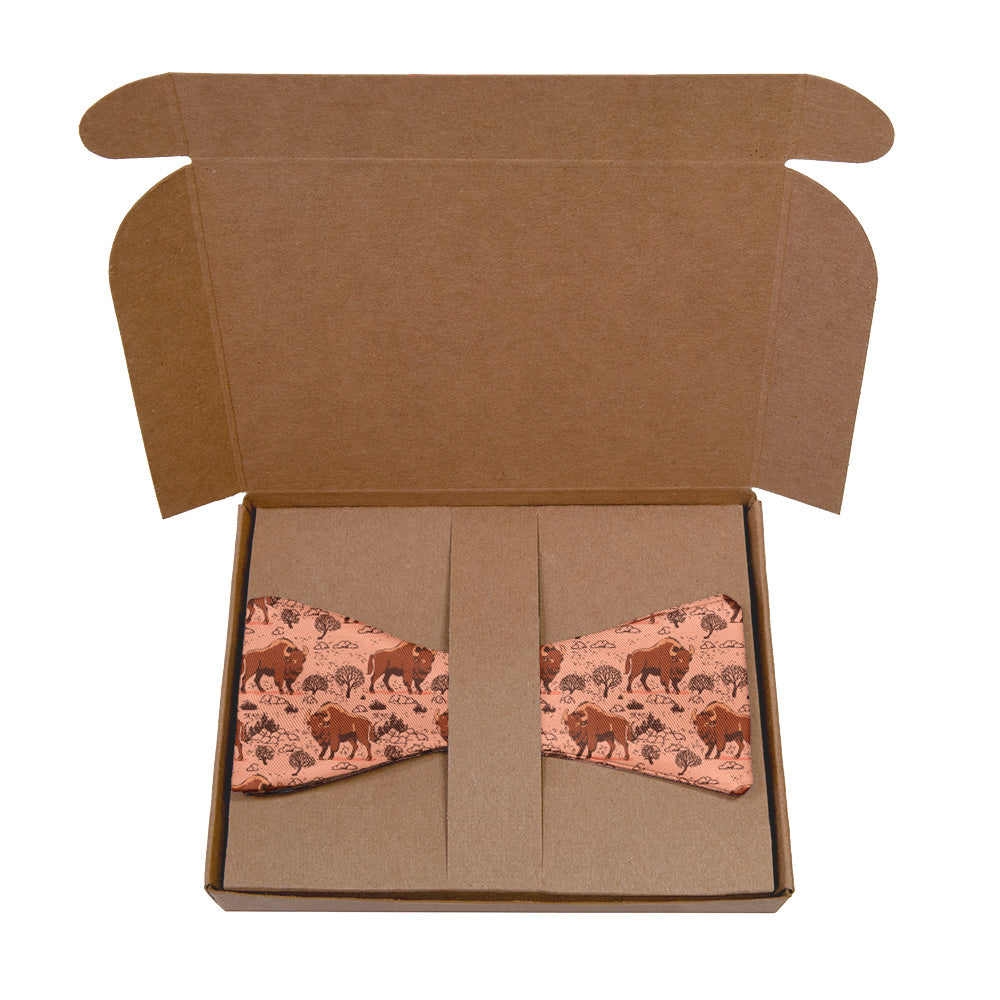 Basin Bison Bow Tie - Kraft Gift Box Packaging - Knotty Tie Co.