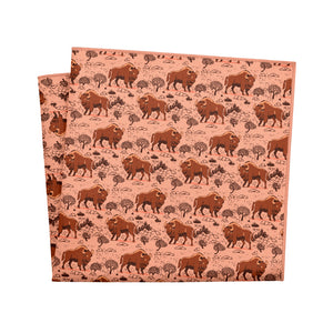 Basin Bison Pocket Square - 12" Square - Knotty Tie Co.