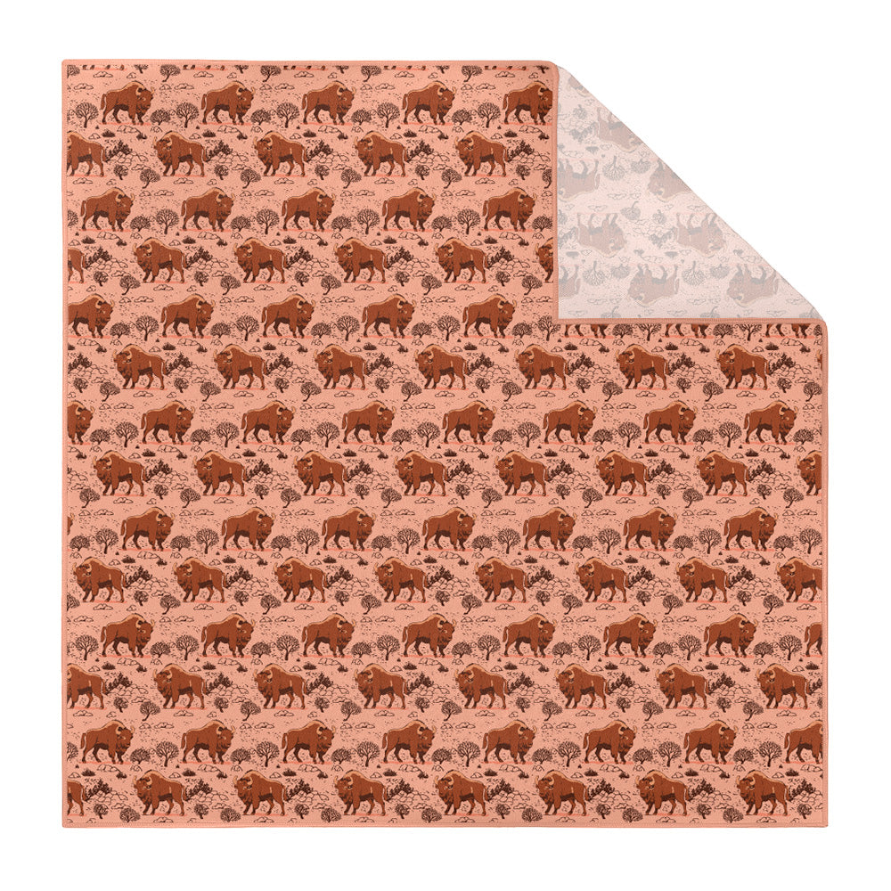 Basin Bison Pocket Square - Printed - Knotty Tie Co.