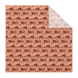 Basin Bison Pocket Square - Printed - Knotty Tie Co.