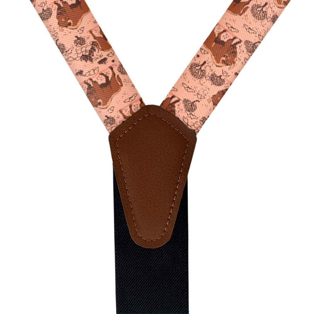 Basin Bison Suspenders - Vegan Leather Y-Back - Knotty Tie Co.