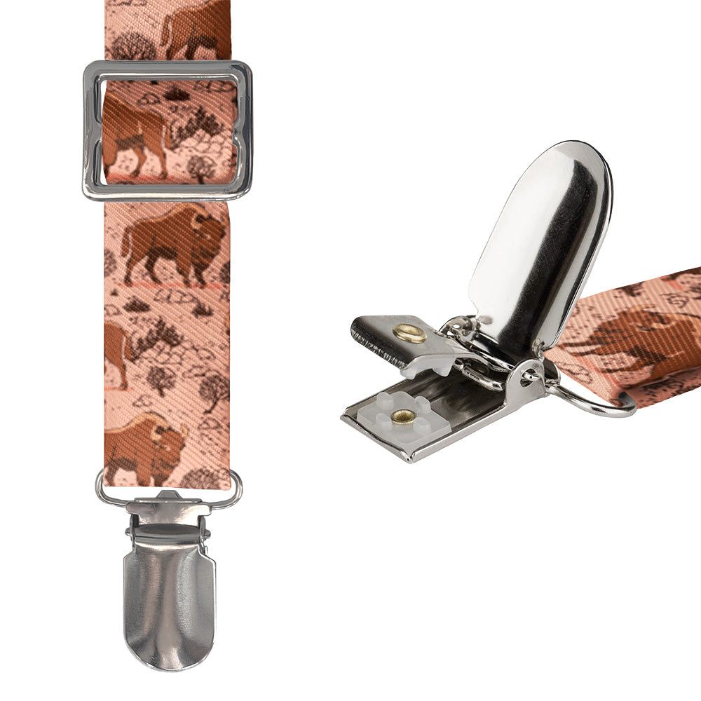 Basin Bison Suspenders - Hardware and Strap - Knotty Tie Co.