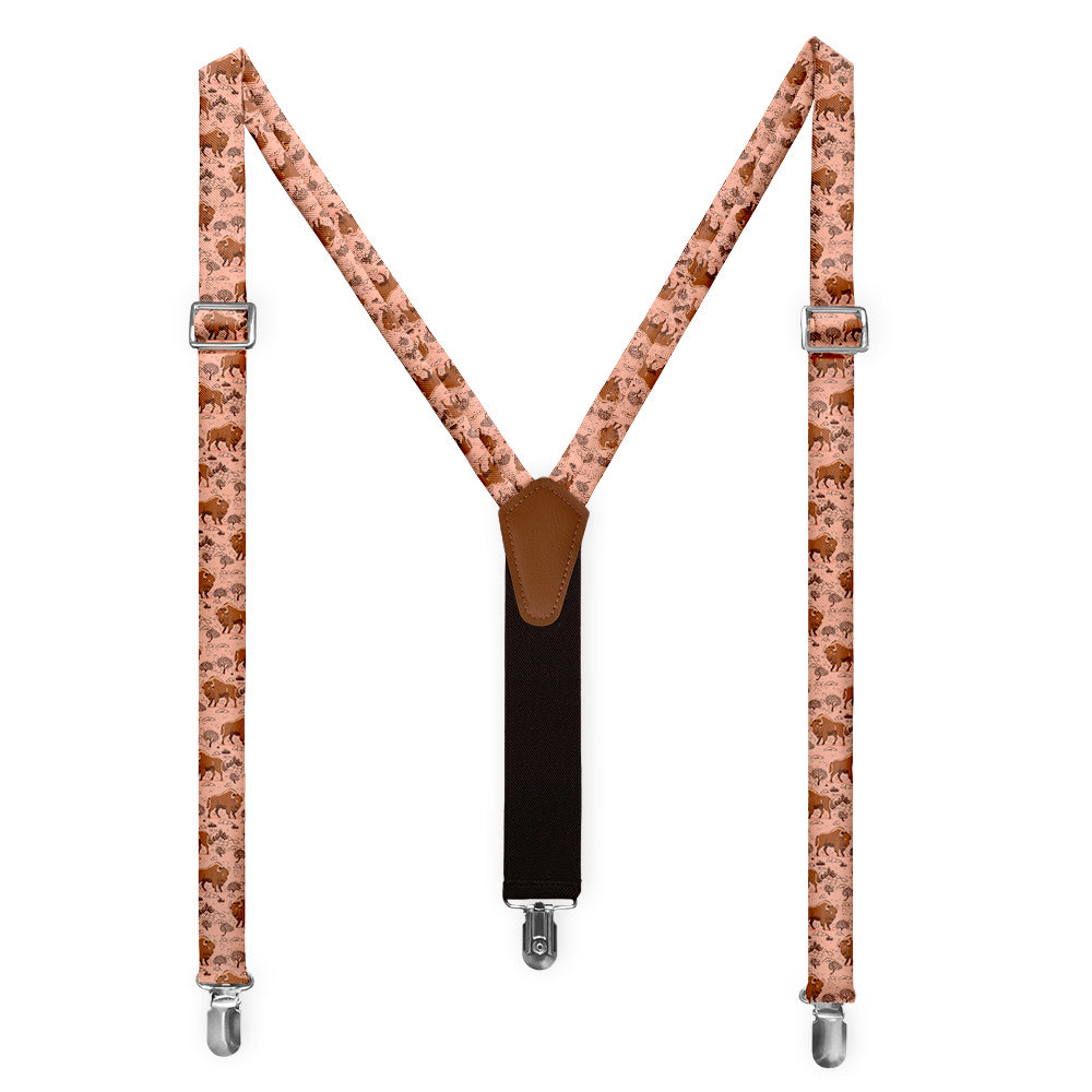 Basin Bison Suspenders - Full Front View - Knotty Tie Co.