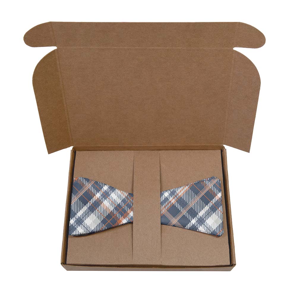 Baskerville Plaid Bow Tie- Kraft Gift Box Packaging - Knotty Tie Co.