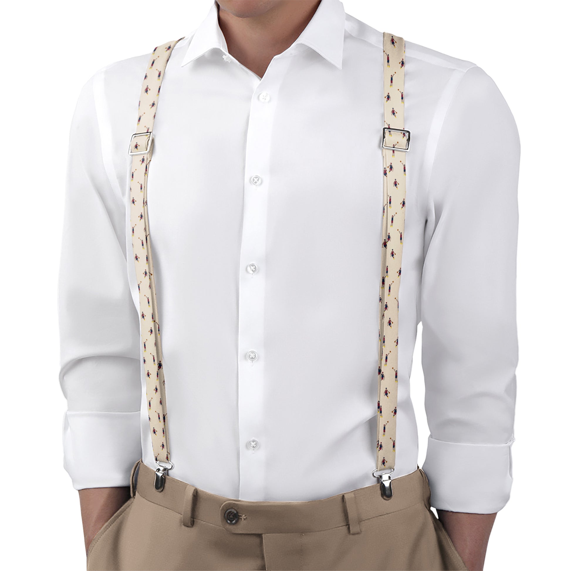 Basketball Suspenders - On Model Back View - Knotty Tie Co.