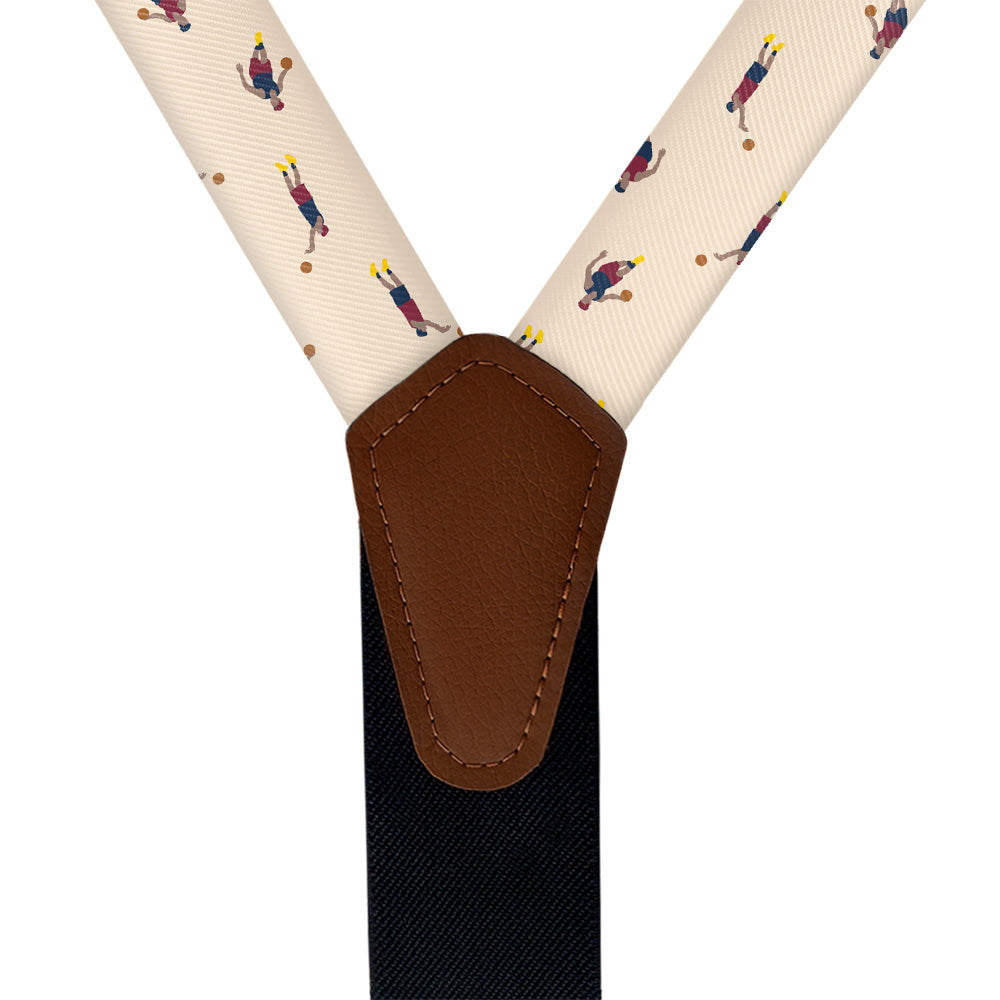 Basketball Suspenders - Vegan Leather Y-Back - Knotty Tie Co.