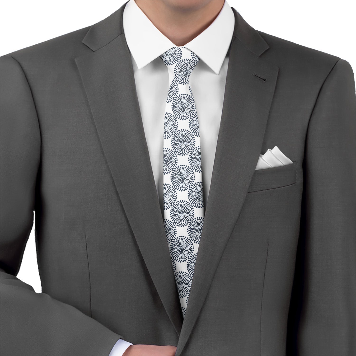 Batik Geometric Necktie - Matching Pocket Square - Knotty Tie Co.