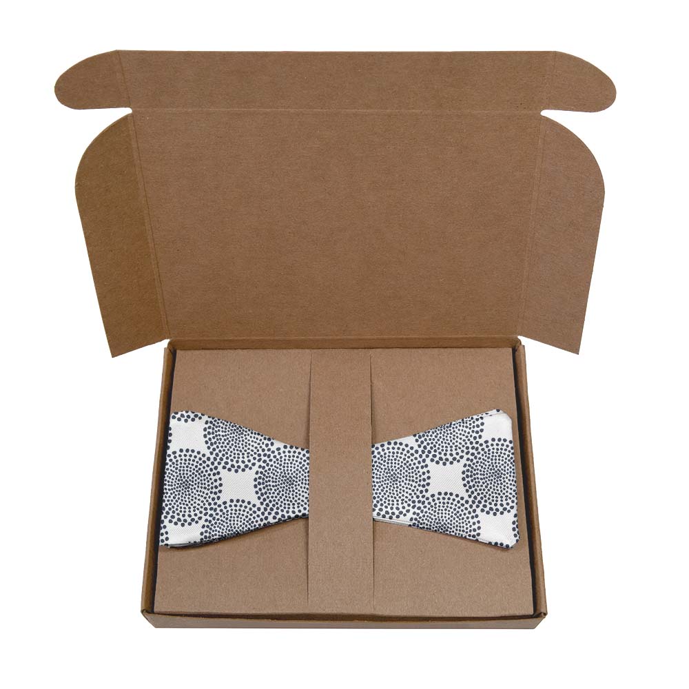 Batik Geometric Bow Tie- Kraft Gift Box Packaging - Knotty Tie Co.