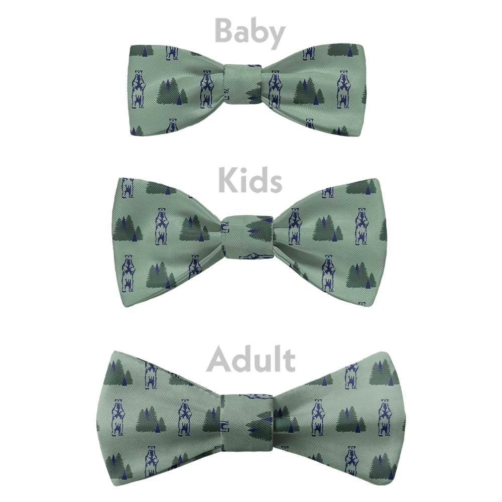 Bear in the Woods Bow Tie - Bow Sizes - Knotty Tie Co.
