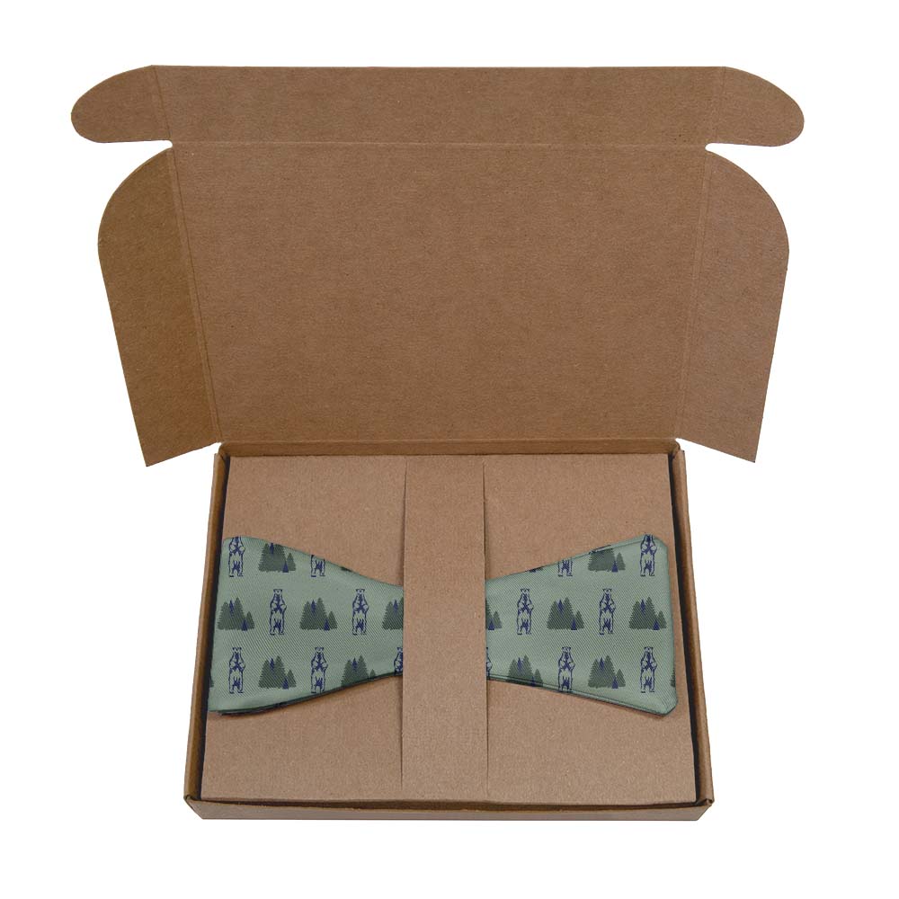 Bear in the Woods Bow Tie- Kraft Gift Box Packaging - Knotty Tie Co.