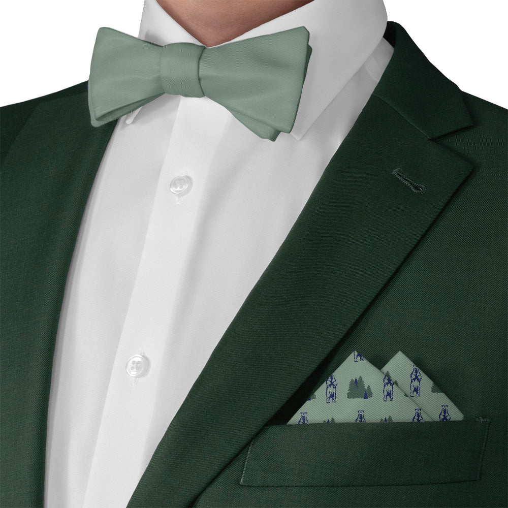 Bear in the Woods Pocket Square - Matching Bow Tie - Knotty Tie Co.