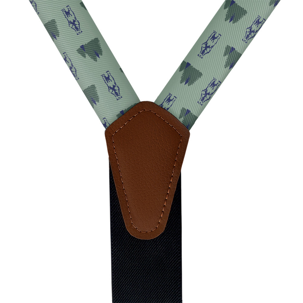 Bear in the Woods Suspenders - Vegan Leather Y-Back - Knotty Tie Co.