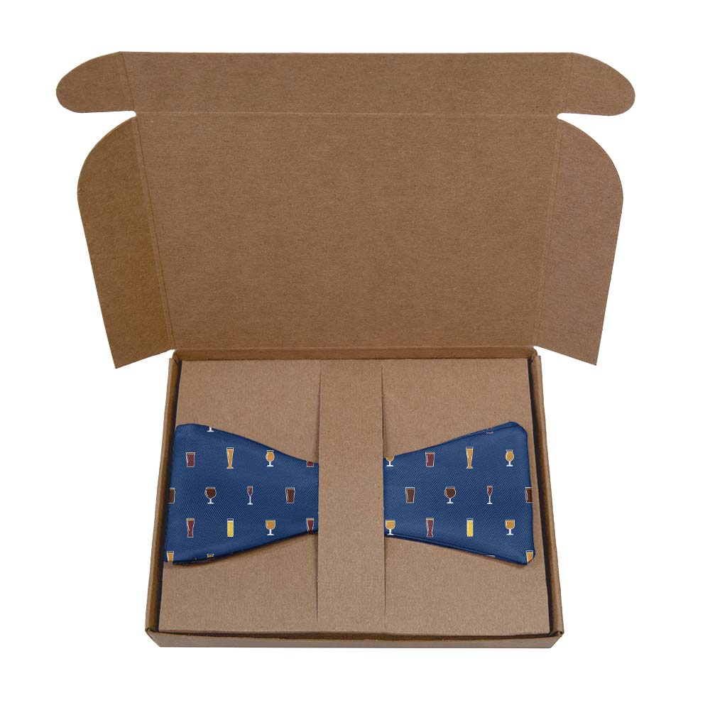Beer Glasses Bow Tie- Kraft Gift Box Packaging - Knotty Tie Co.
