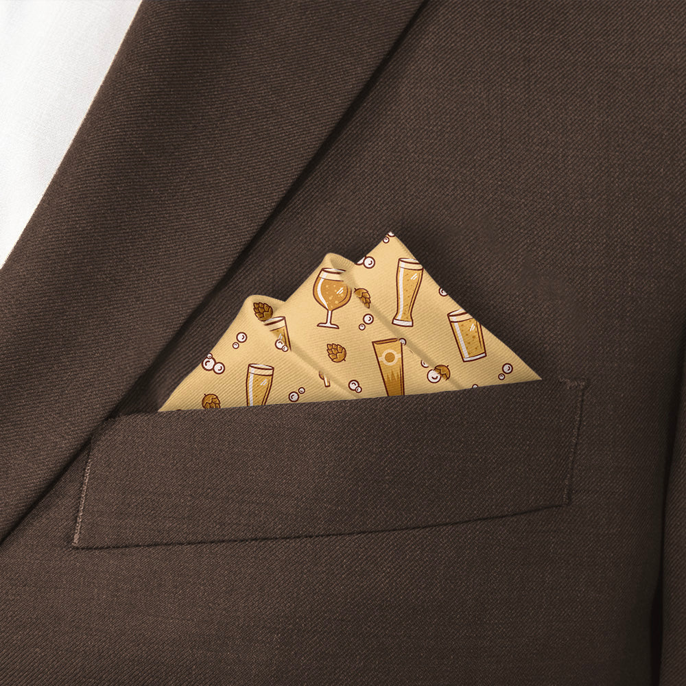 Beer Pocket Square - Stairs Fold - Knotty Tie Co.