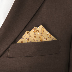 Beer Pocket Square - Stairs Fold - Knotty Tie Co.