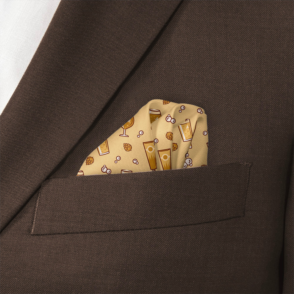 Beer Pocket Square - Wave Fold - Knotty Tie Co.